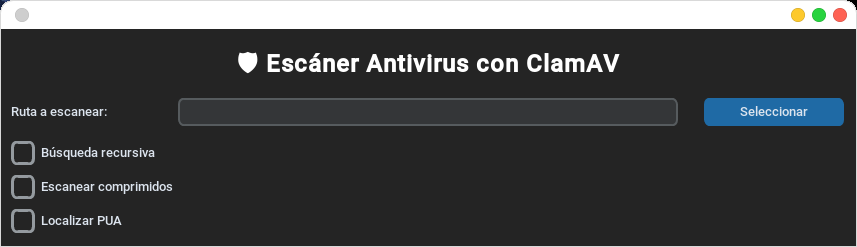 Escaner gráfico para ClamAV